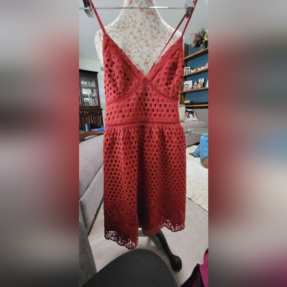 Abercrombie Terracota Lace Sleeveless Dress Size Small